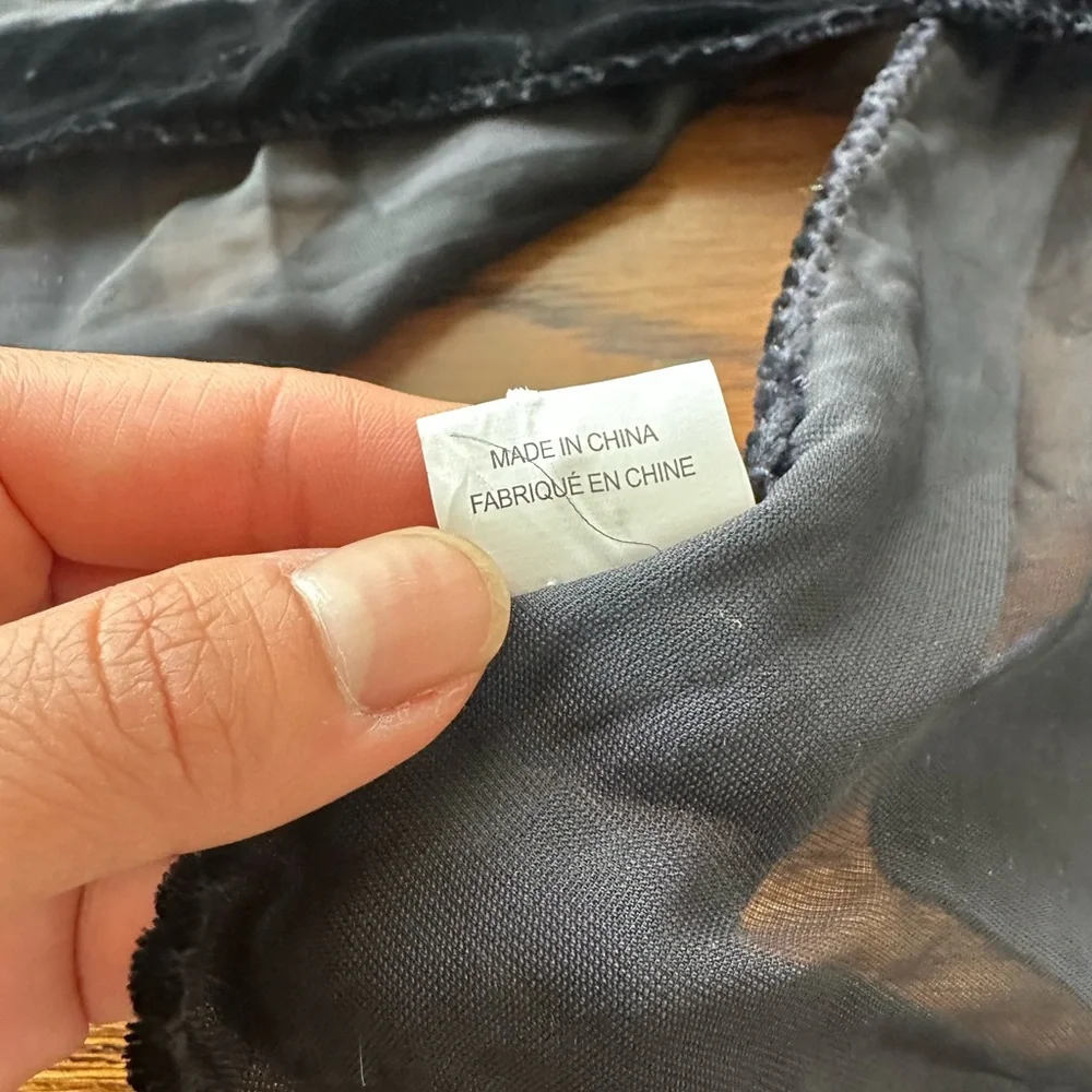 Vintage Velvet Geometric Patchwork Scarf Shawl in Blue, Black, Bronze - Picture 3 of 7